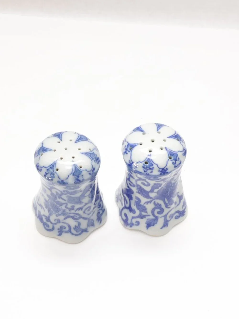 Phoenix Blue On White Salt And Pepper Shakers Made In Japan